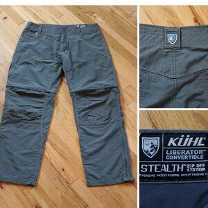 KUHL Pants Mens 36x30 Green Khaki STEALTH Convertible NYLON Hiking Outdoors